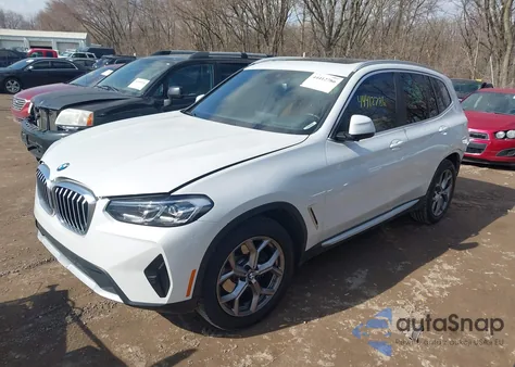 2022 BMW X3 xDrive30I z USA, uszkodzony, nr VIN 5UX53DP07N9J57861